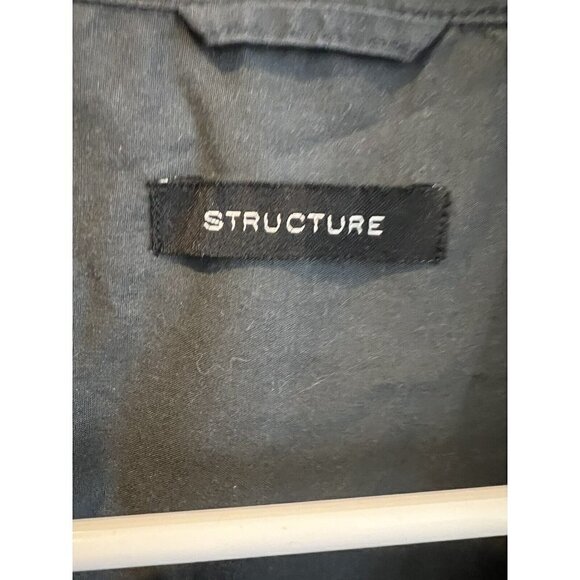 Vintage Y2K Structure Men's Shirt XXL Black Long Sleeve Casual Button Down EUC - Picture 8 of 9